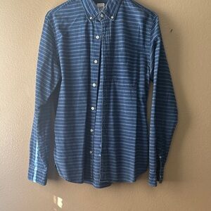 GAP Men's Casual Blue Striped Button Down Shirt